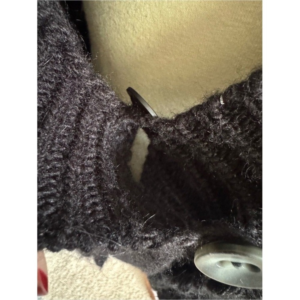 Rebecca Taylor Black Wool blend Textured Fringe Knit Sweater Vest Size Small - Picture 6 of 12